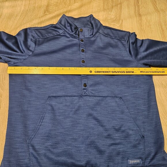 Jaanuu Half Snap Pullover Jacket Womens Size M Medical Scrub Blue - Picture 7 of 7